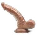 Dildo Being com Testículos Castanho 16,5 cm