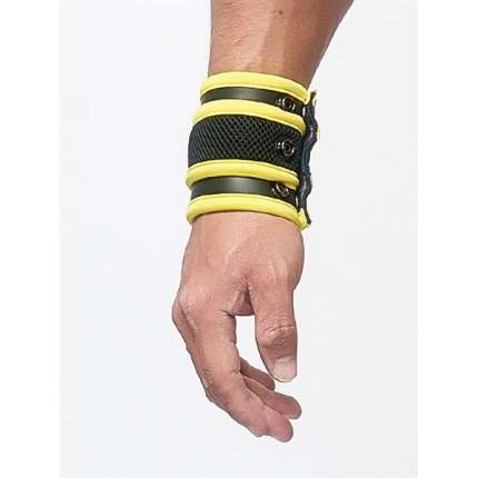 La cartera de reloj de Pulsera de Mister B, Nylon, Negro y Amarillo,132012 La cartera de reloj de Pulsera de Mister B, Nylon, Negro y Amarillo,132012