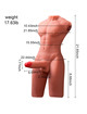 Masturbador Xise Jason Mezzo Torso com Vibração 55 cm