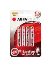 Pack 4 Batteries Zinc AGFA Photo Everyday Power R03 AAA 1.5 V MICRO