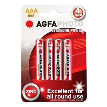 Pack 4 Batteries Zinc AGFA Photo Everyday Power R03 AAA 1.5 V MICRO