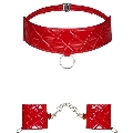 Coleira Obsessive com Algemas Vermelho