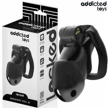 addicted toys locked - mindnight cell jaula para pene 4.2 cm talla m