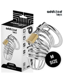 addicted toys locked - iron cell jaula para pene de metal talla m