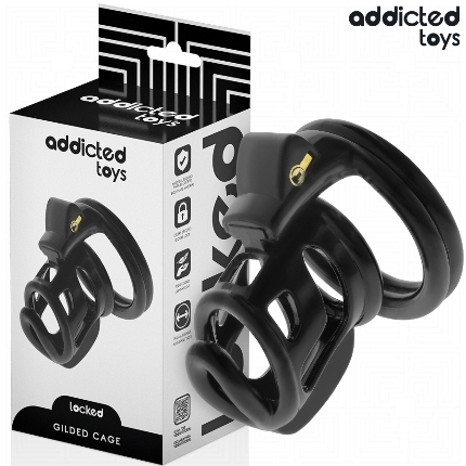 addicted toys locked - gilden cage jaula para pene de silicona 8,5 cm