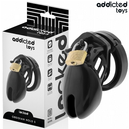 addicted toys locked - obsidian hold jaula para pene talla s