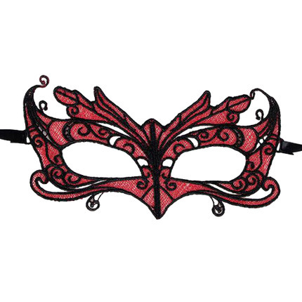 queen lingerie - lace mask with red details