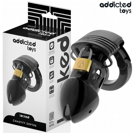 addicted toys locked - chastity depths jaula para pene 7,5 cm