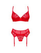 obsessive - ingridia set three pieces red xs/s