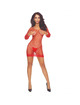 Passion - bs108 bodystocking grid red