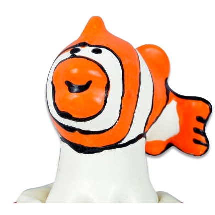 condomerie - preservativo decorativo pintado a mano pescado naranja