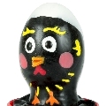 condomerie - preservativo decorativo pintado a mano pollo negro