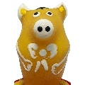 condomerie - handpainted novelty condoms pig sitting yellow