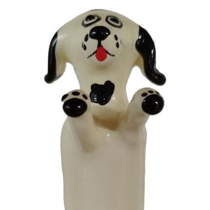 Condomerie - preservativo decorativo pintado a mano perro blanco feliz