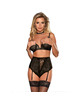 subblime - set sujetador y panties con liguero l/xl