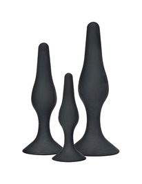 toyjoy - anal play curvy companions plug anal 3 piezas negro