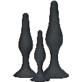 toyjoy - anal play curvy companions anal plug 3 pieces black