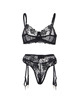 Subblime - 945244 sujetador + panties con liguero diseÑo floral negro l/xl