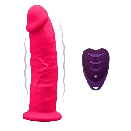 silexd - pene realÍstico modelo 2 rosa + control remoto lrs 17 cm
