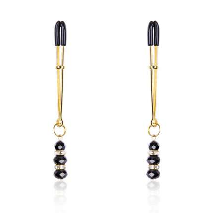 Abrazaderas de pezón de diamante Dorado y Negro, 337027