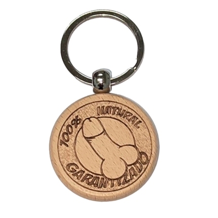 diablo picante - wooden penis-shaped keychain