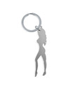 diablo picante - keyring with female silhouette in silver color with beer opener