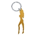 diablo picante - keyring with female silhouette in gold color with beer opener