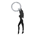 diablo picante - keyring with female silhouette in black color with beer opener