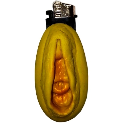Diablo picante - mechero vagina dorado