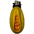 diablo picante - mechero vagina dorado