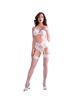 Chilirose - cr 4862 set of bra, garter belt, thong and white lace stockings l