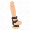 kink - triple leather penis ring with pressure closure