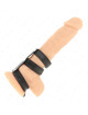 kink - triple leather penis ring with pressure closure