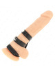 kink - triple leather penis ring with pressure closure