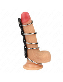 kink - 5 anillos pene metal 3.2 cm a 5 cm conectados por polipiel