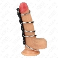 kink - 5 metal penis rings 3.2 cm to 5 cm connected by leather