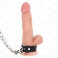 kink - leather penis ring 21.5 x 2 cm with 60 cm metal chain and leather strap