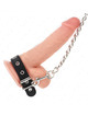 kink - leather penis ring 21.5 x 2 cm with 60 cm metal chain and leather strap