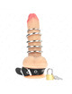 Cock Cage Kink Couro com Corrente de Metal 5 Aneis