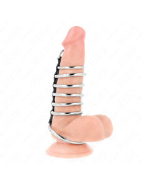 kink - 7 anillos pene metal 3.2 cm a 5 cm conectados por polipiel