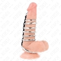 kink - 7 metal penis rings 3.2 cm to 5 cm connected by leather