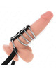 Cock Cage Kink Couro com Cinto de Couro e 5 Aneis