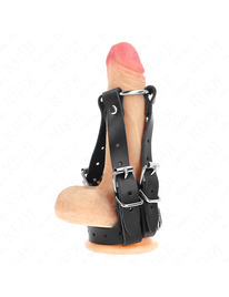 Cock Cage Kink Couro Várias Tiras Ajustáveis