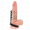 kink - 4 metal penis rings 3.8 cm connected with leather strap 22 x 1.5 cm and pressure closure