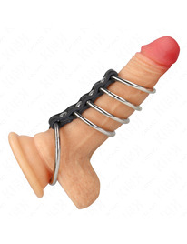 kink - 5 anillos pene 3.7 cm a 5 cm metal conectados por cuero