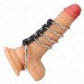 kink - 5 penis rings 3.7 cm to 5 cm metal connected by leather