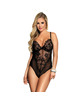 Subblime - teddy encaje floral y con flecos negro s/m