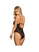 Subblime - teddy encaje floral y con flecos negro s/m