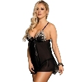 subblime - babydoll black beige floral laces s/m