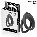 Cockring Addicted Toys Duplo com Textura Preto